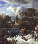 A Waterfall in a Rocky Landscape, Jacob van Ruisdael